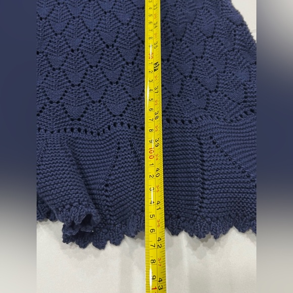 LILLY PULITZER Villa Navy Blue Knit Sleeveless Sweater Dress Flounce Hem XS - Picture 6 of 8